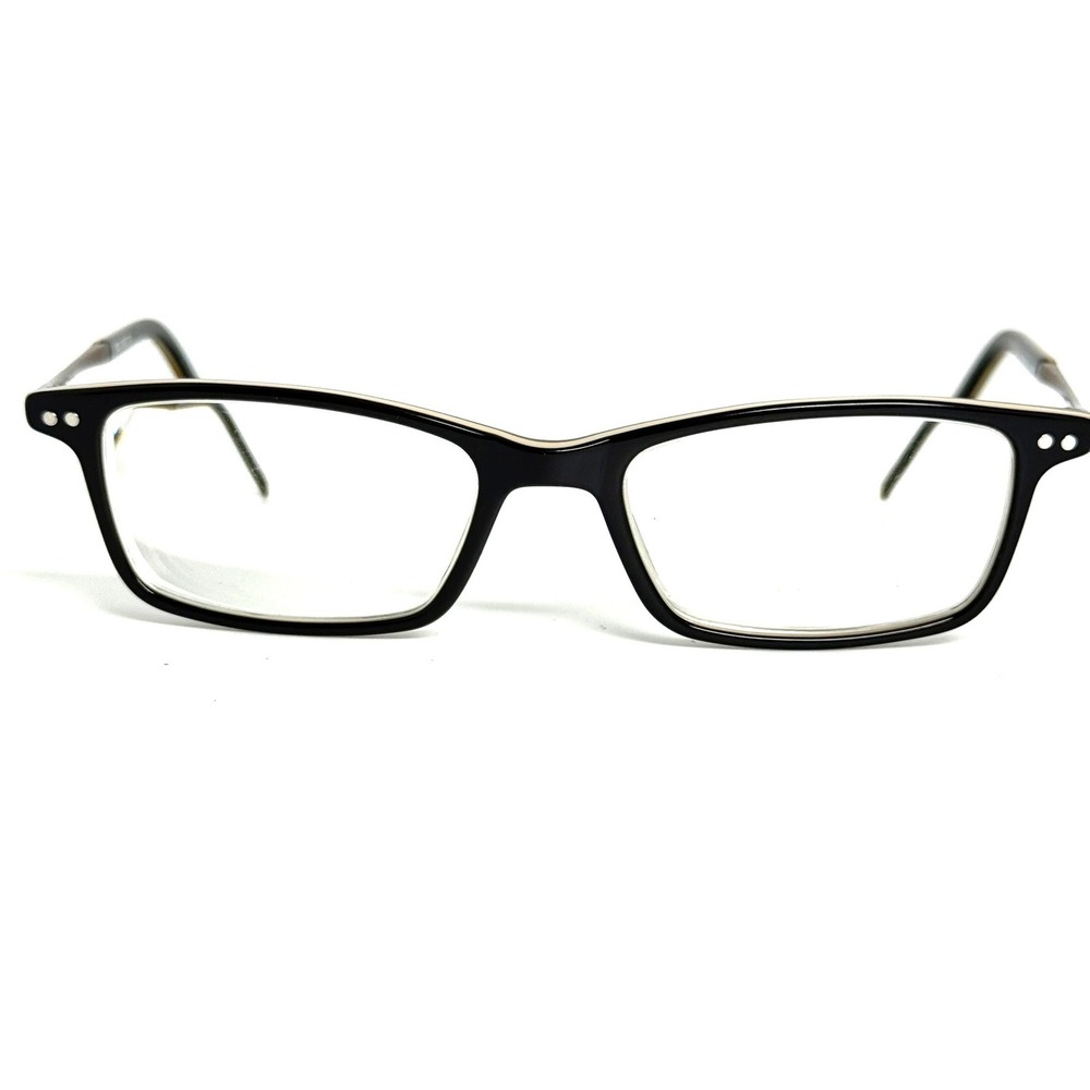 Bellagio 830 C01 Eyeglass Frames Black Gold Rectangle 49-17-135 Japan Design
